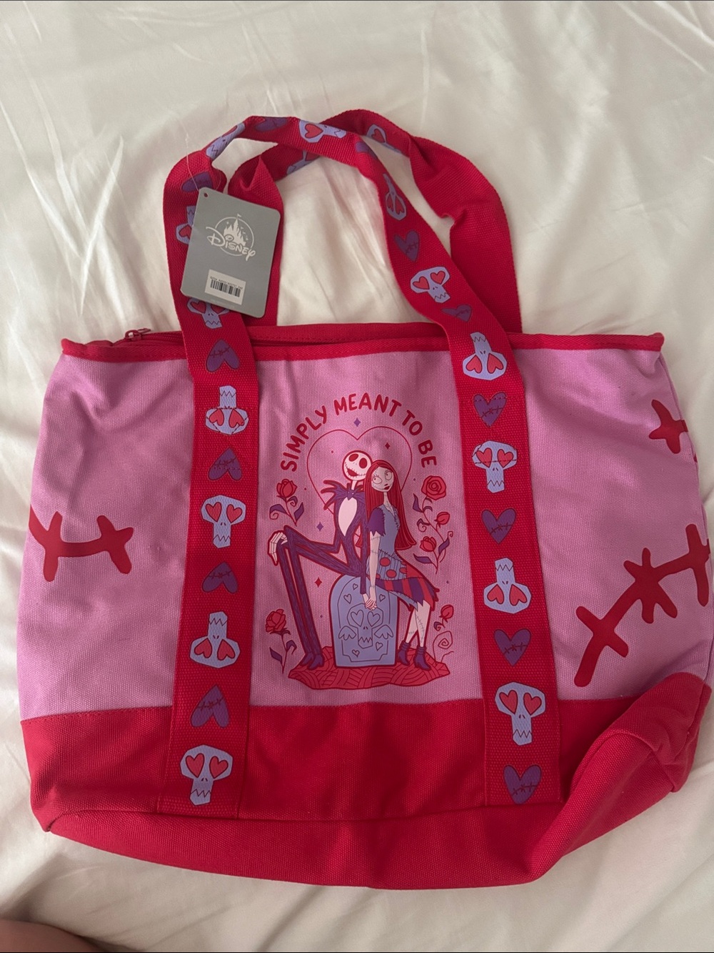 Disney Pink and Red The Nightmare Before Christmas Tote